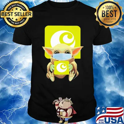 Baby Yoda mask hug Ocado shirt