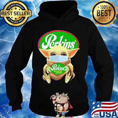 Baby Yoda mask hug Perkins Restaurant and Bakery s Hoodie