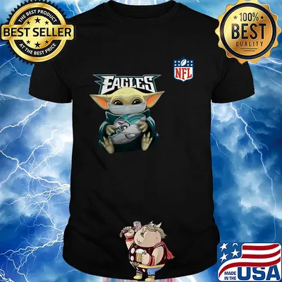 Baby yoda mask hug philadelphia eagles ball NFL shirt