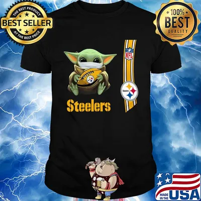 Baby yoda mask hug Pittsburgh Steelers ball NFL shirt