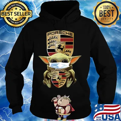 Baby Yoda mask hug Porsche Stuttgart s Hoodie