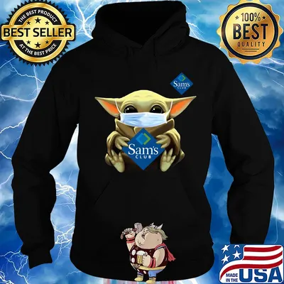 Baby Yoda mask hug Sam's Club s Hoodie