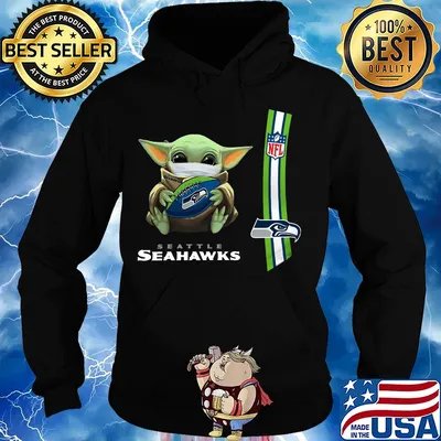 Baby yoda mask hug seattle seahawks ball NFL s Hoodie