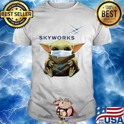 Baby Yoda mask hug Skyworks shirt