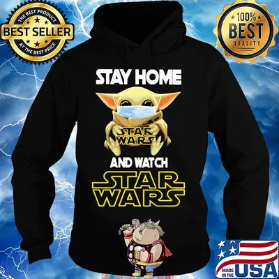 Baby Yoda mask hug Stay Home and watch Star Wars s Hoodie