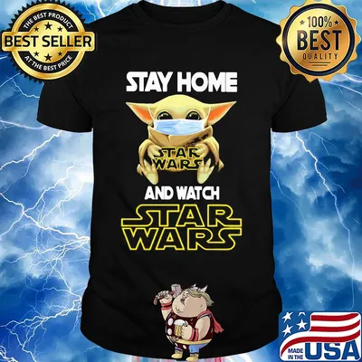 Baby Yoda mask hug Stay Home and watch Star Wars shirt