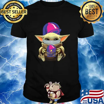 Baby Yoda mask hug Taco Bell shirt