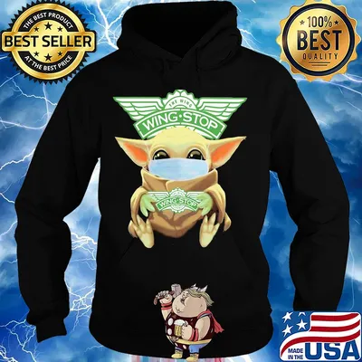 Baby Yoda mask hug The Wing Wing Stop s Hoodie