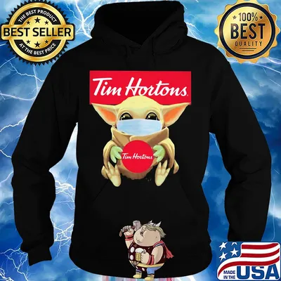 Baby Yoda mask hug Tim Hortons s Hoodie
