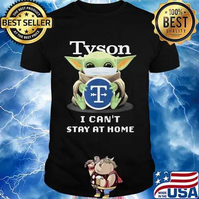 Baby Yoda mask hug Tyson I can't stay at home shirt