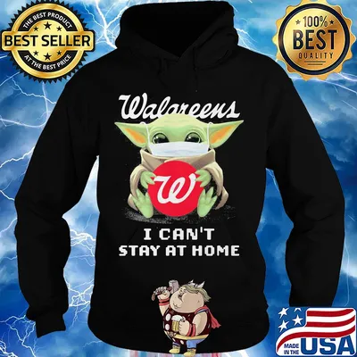 Baby Yoda mask hug Walareens I can't stay at home s Hoodie