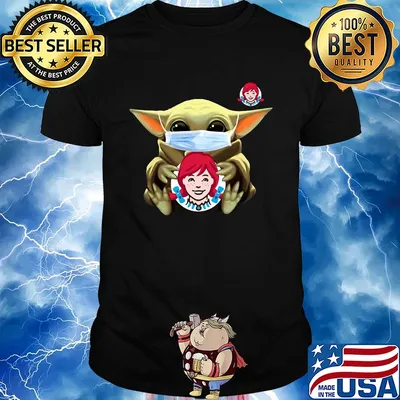 Baby Yoda Mask Hug Wendy’s Shirt