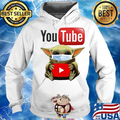 Baby yoda mask hug Youtube s Hoodie
