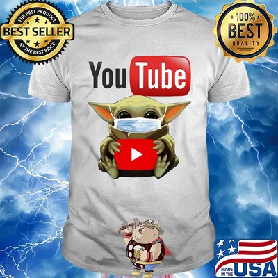 Baby yoda mask hug Youtube shirt