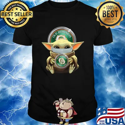Baby Yoda mask hung Old Dominion shirt