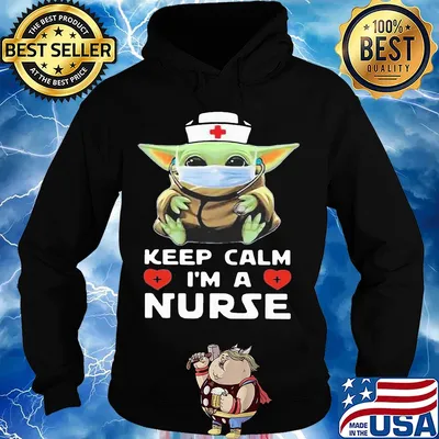 Baby yoda mask keep calm I'm a nurse s Hoodie
