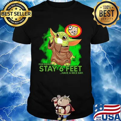 Baby yoda wear medical mask Piggly Wiggly please remember stay 6 feet have a nice day covid-19 shirt