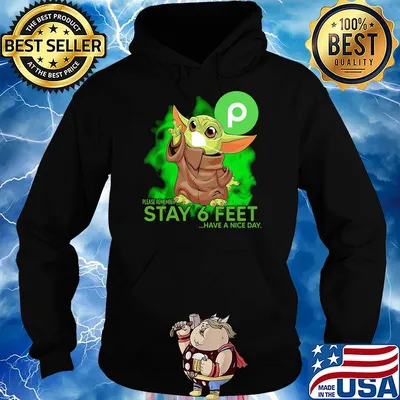 Baby yoda wear medical mask Publix please remember stay 6 feet have a nice day covid-19 s Hoodie