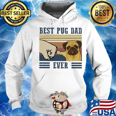 Best Pug dad ever vintage t-s Hoodie