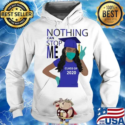 Black girl graduating nothing can stop me class of 2020 royal blue mask covid-19 s Hoodie