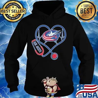 Blue jackets heart nurse stethoscope s Hoodie