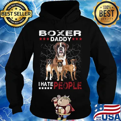 Boxer daddy i hate people stars s Hoodie