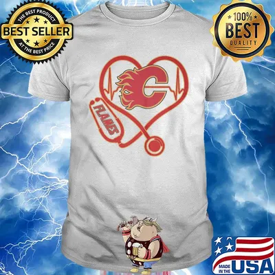 Calgary flames stethoscope heart shirt