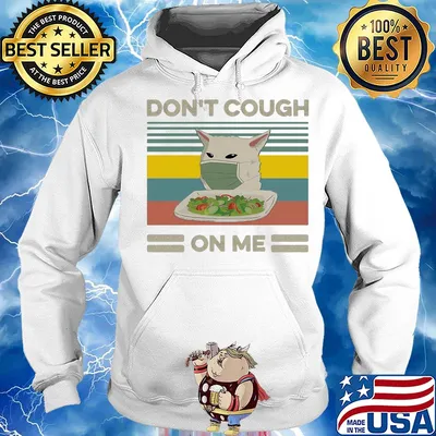 Cat mask don't cough on me vintage s Hoodie