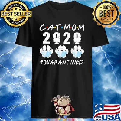 Cat mom 2020 mask quarantined shirt