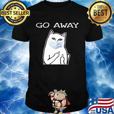 Cat white mask go away shirt