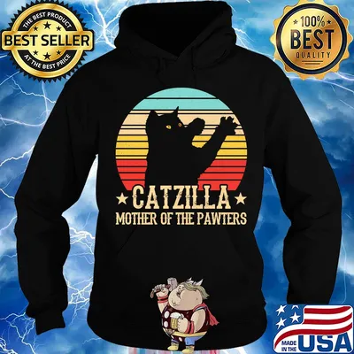 Catzilla mother of the pawters vintage s Hoodie