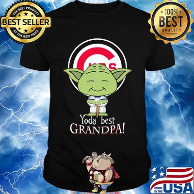 Chicago cubs baseball yoda best grandpa shirt