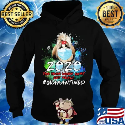 Chihuahua 2020 the year when shit got real #quarantined mask s Hoodie