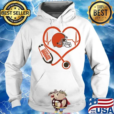 Cleveland Browns hearbeat love stethoscope s Hoodie