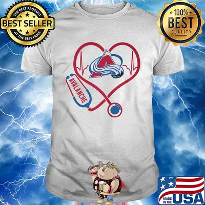 Colorado avalanche stethoscope heart shirt