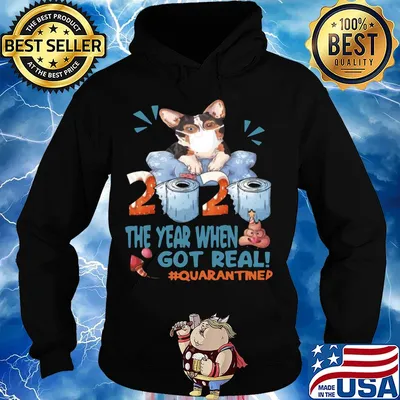 Corgi wear mask 2020 the year when shit got real quarantined toilet paper birthday covid-19 s Hoodie