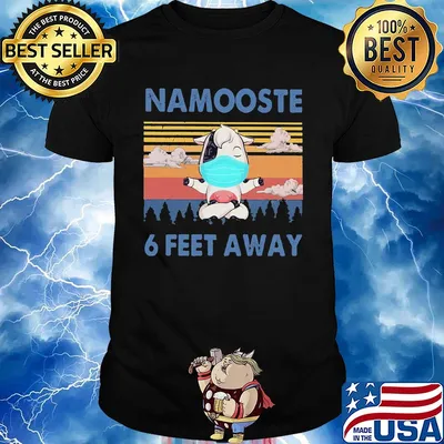 Cow mask namooste 6 feet away vintage shirt