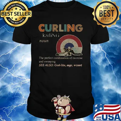Curling the perfect combination of exercise and sweeping shirt