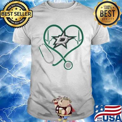 Dallas stars stethoscope heart shirt
