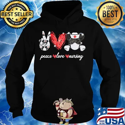 Diamond Peace love nursing Mickey mouse s Hoodie