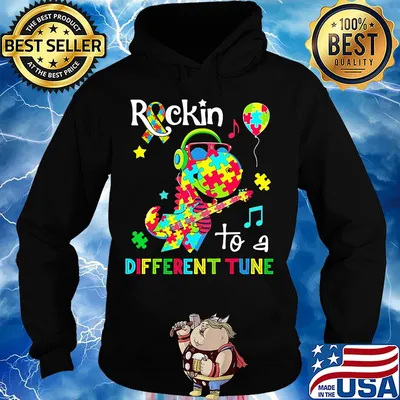 Dinosaur T Rex Rockin to a different tune Autism awareness s Hoodie