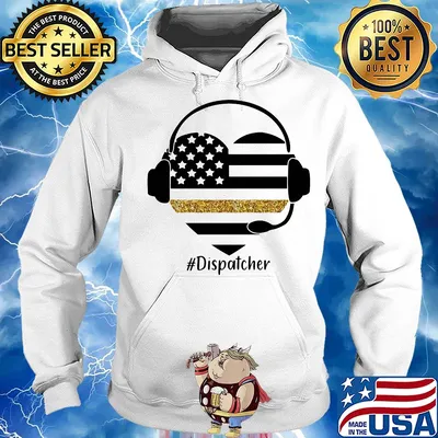 Dispatcher heart american flag s Hoodie
