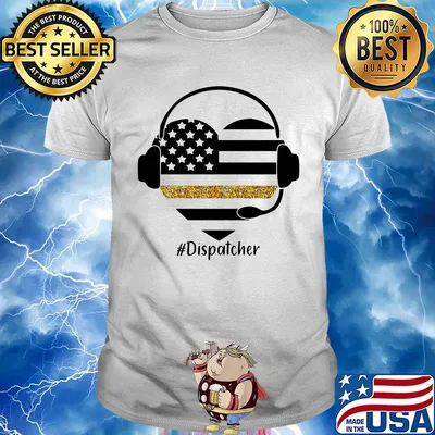 Dispatcher heart american flag shirt