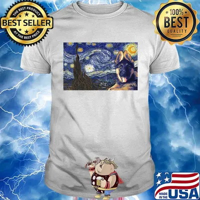 Dog K9 starry night horizontal poster Van ghost shirt