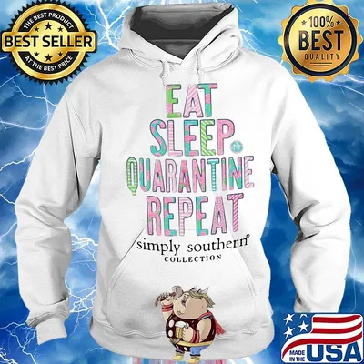 Eat sleep quarantine repeat simply southern collection flower s Hoodie
