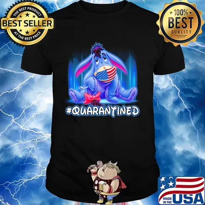 Eeyore quarantined American flag mask Disney shirt