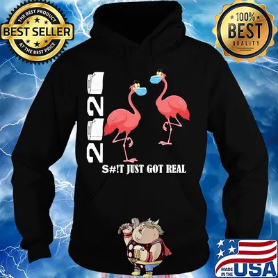 Flamingo 2020 shit just got real toilet paper covid-19 s Hoodie