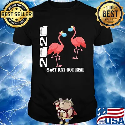 Flamingo 2020 shit just got real toilet paper covid-19 shirt