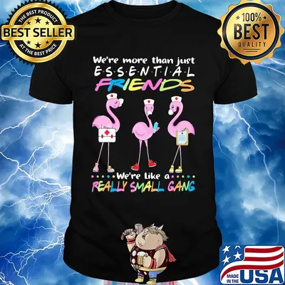Flamingo nurse we're more than just essential friends we're like a really small gang shirt