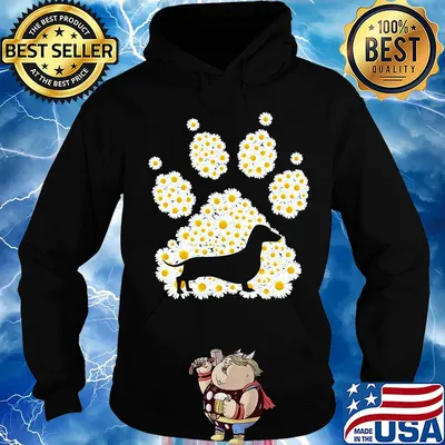 Flower daisy paw dog dachshund s Hoodie